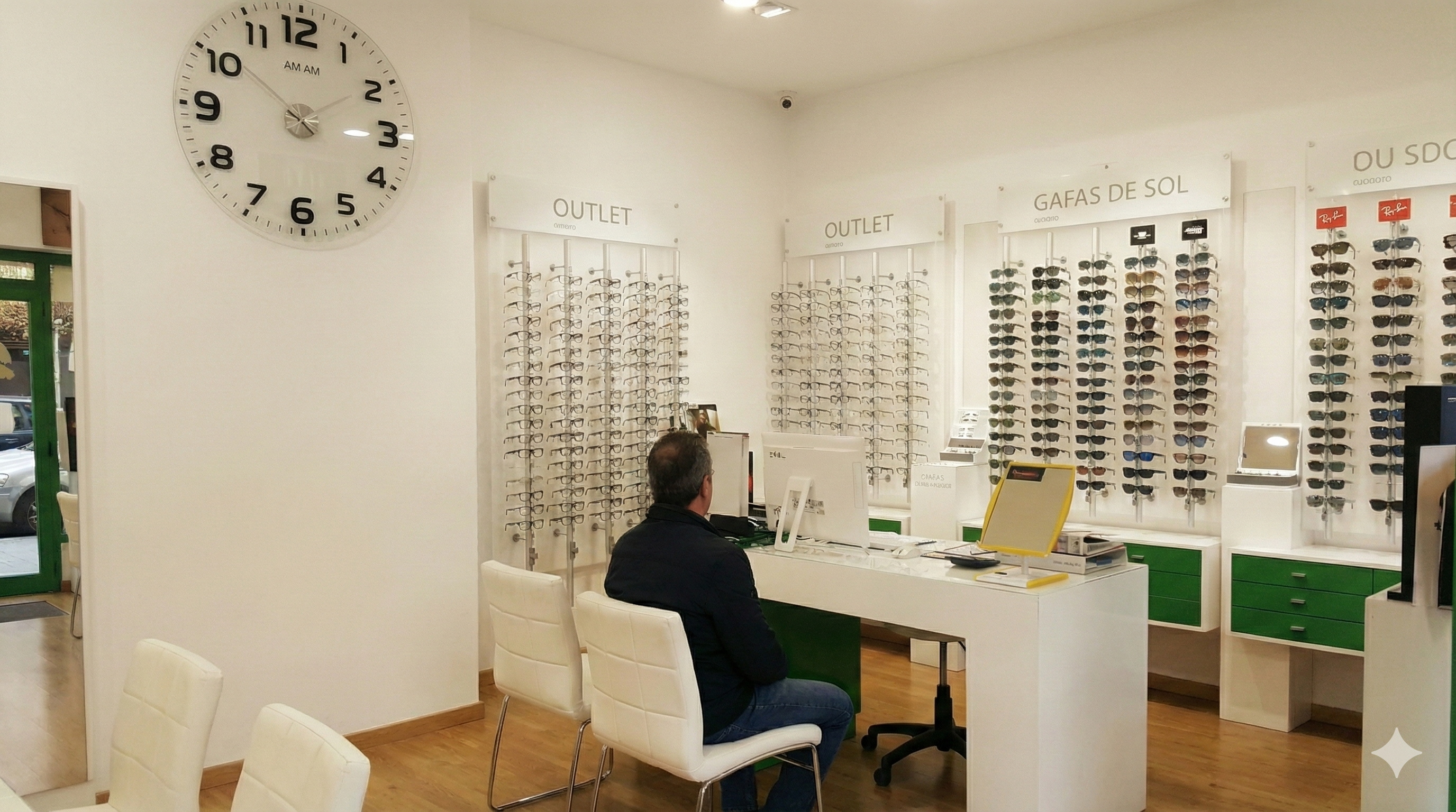 Optometrista midiendo la vista